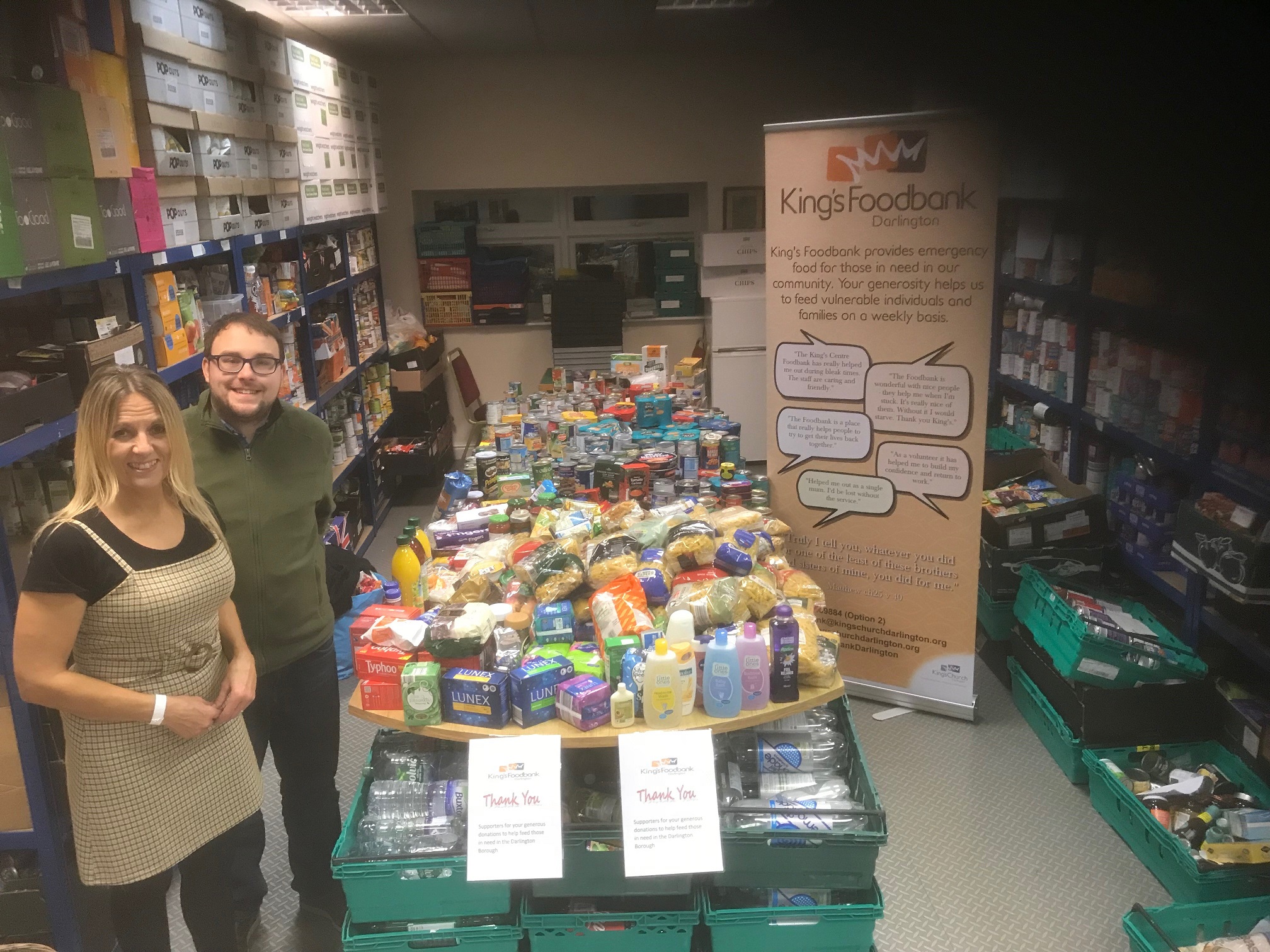 Collection for King's Church Foodbank News Darlington Football Club